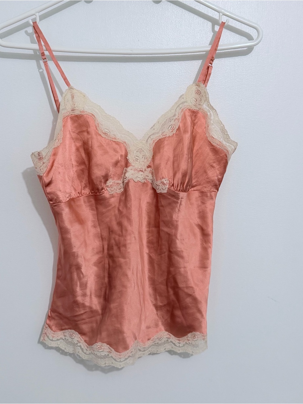 Gold Hawk - Silk Lace Trim Cami in Pink